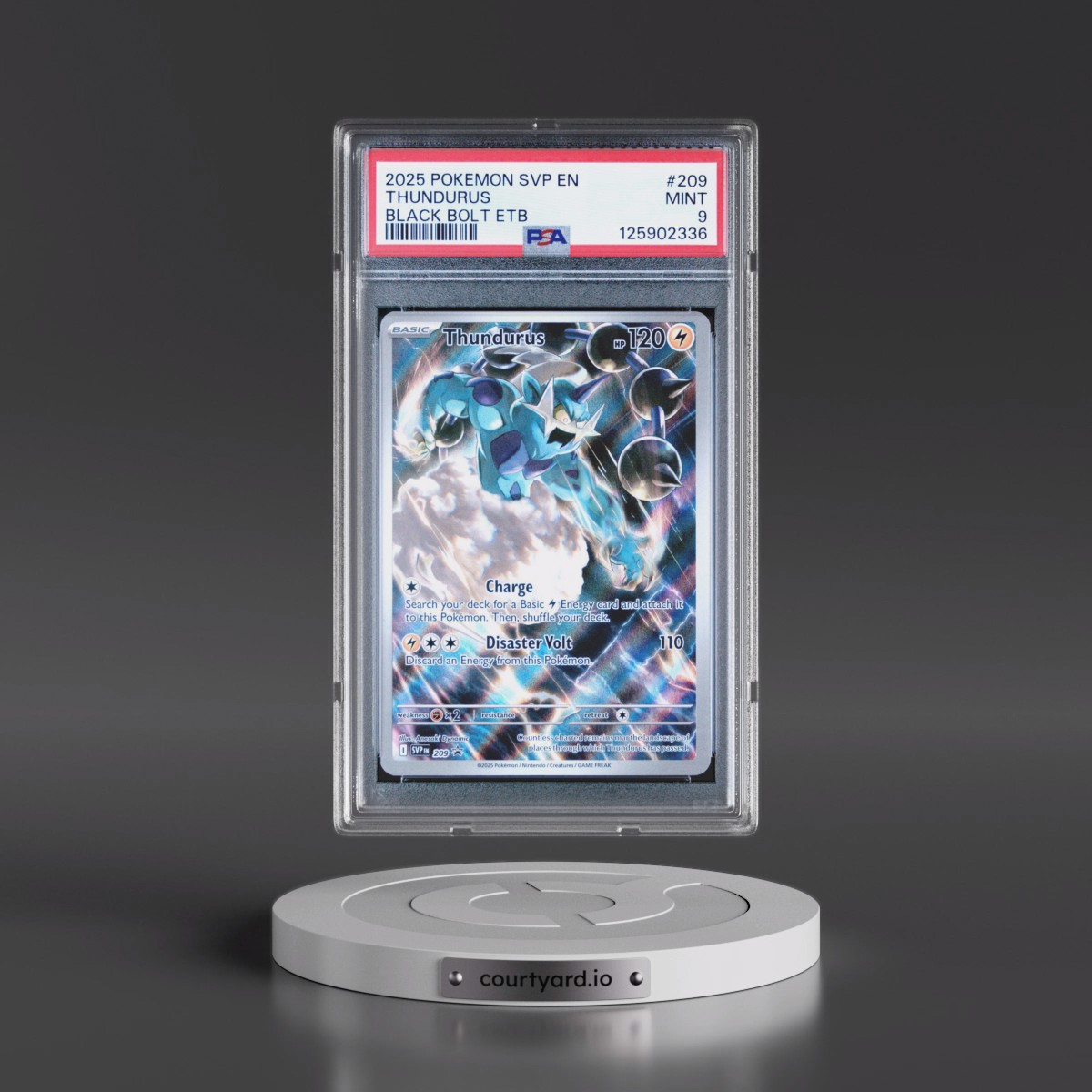 2025 Pokémon Svp EN-SV Black Star Promo #209 Thundurus - Black Bolt Elite Trainer Box (PSA 9 MINT)