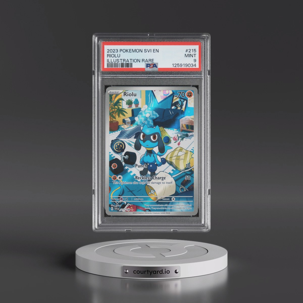 2023 Pokémon Svi EN-Scarlet & Violet #215 Riolu - Illustration Rare (PSA 9 MINT)