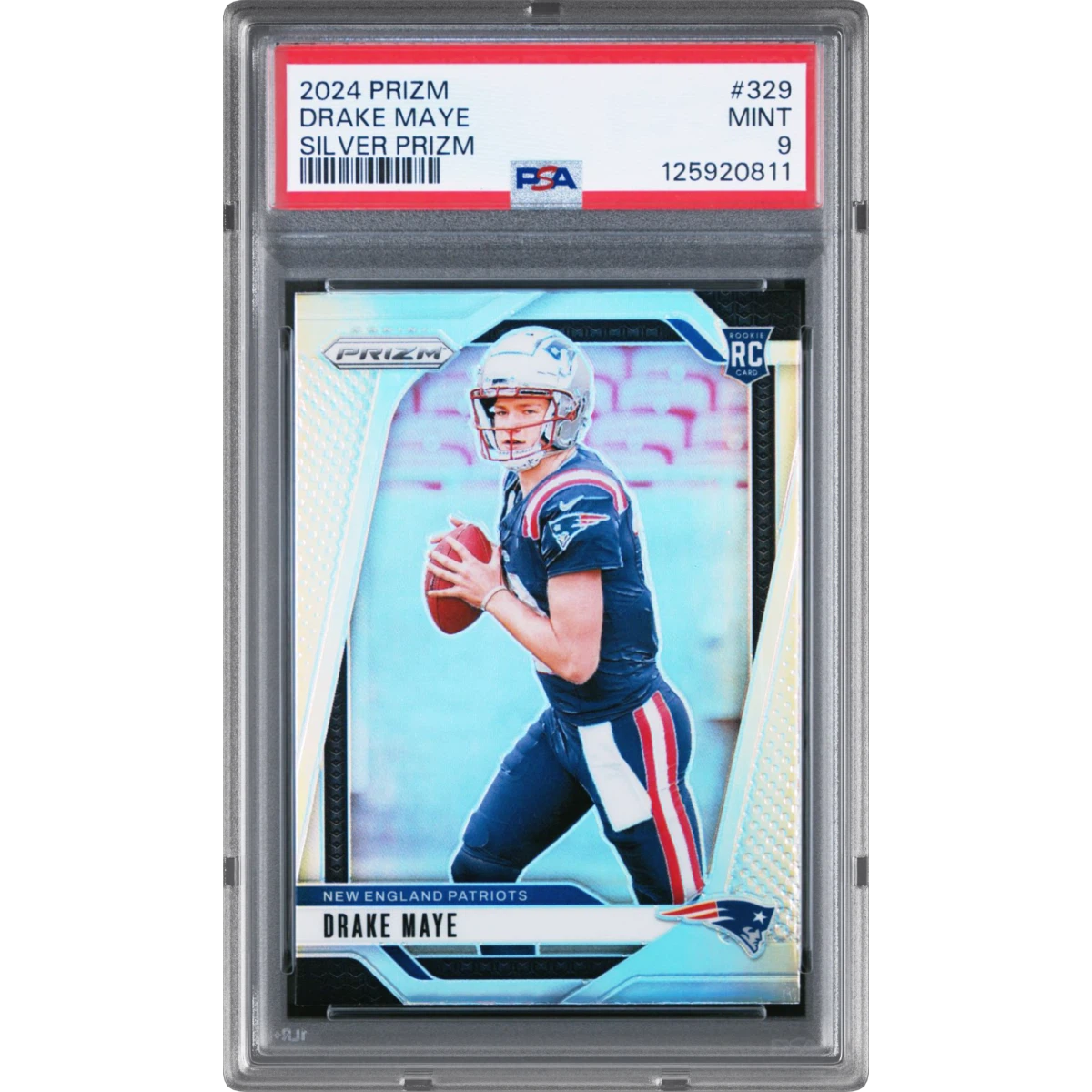 2024 Panini Prizm #329 Drake Maye - Silver Prizm (PSA 9 MINT)