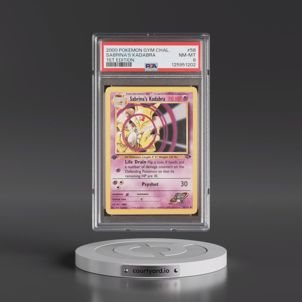 2000 Pokémon Gym Challenge #58 Sabrina's Kadabra - 1st Edition (PSA 8 NM-MT)