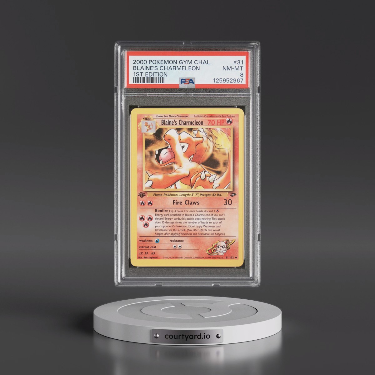 2000 Pokémon Gym Challenge #31 Blaine's Charmeleon - 1st Edition (PSA 8 NM-MT)