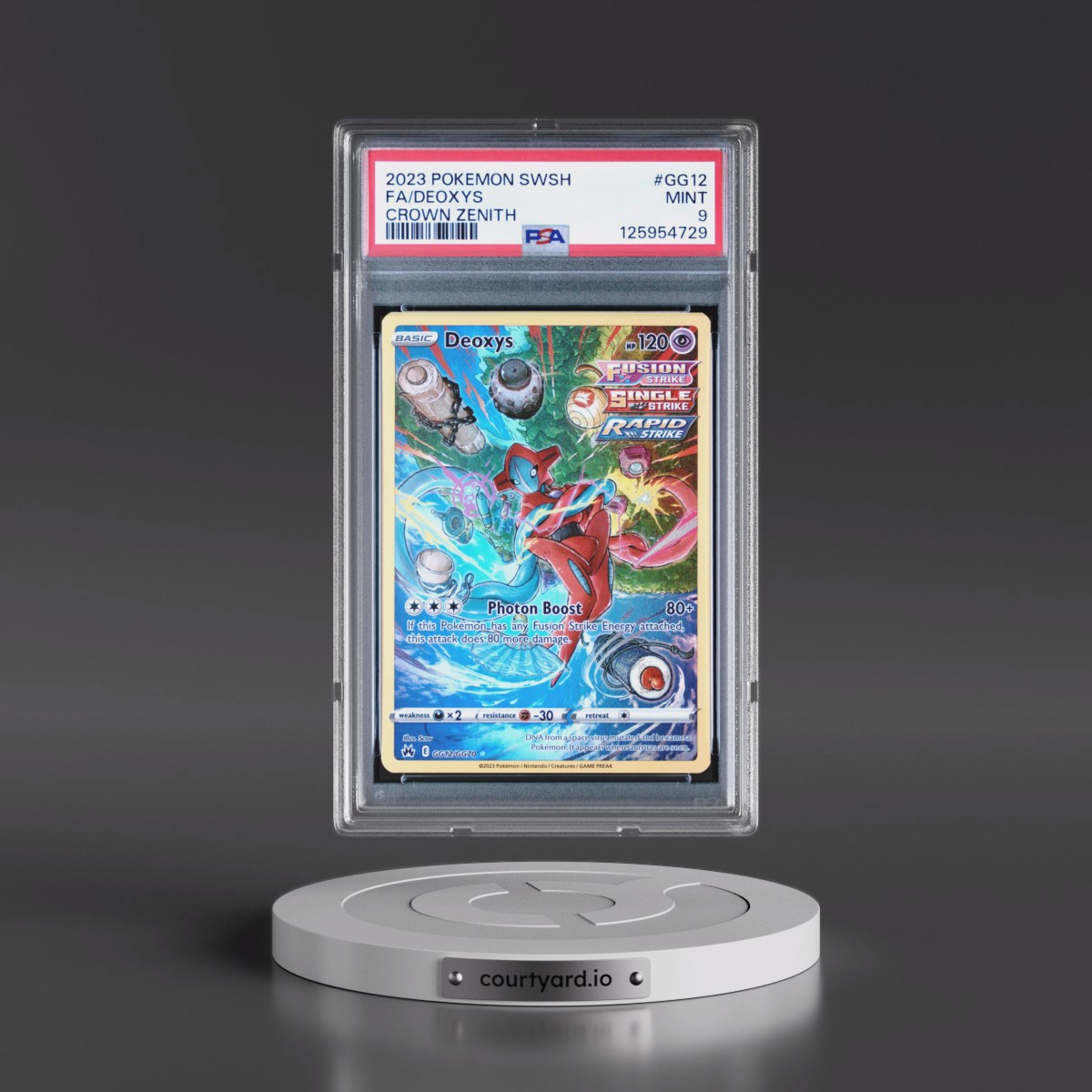 2023 Pokémon Sword and Shield Crown Zenith #GG12 Deoxys - Full Art (PSA 9 MINT)