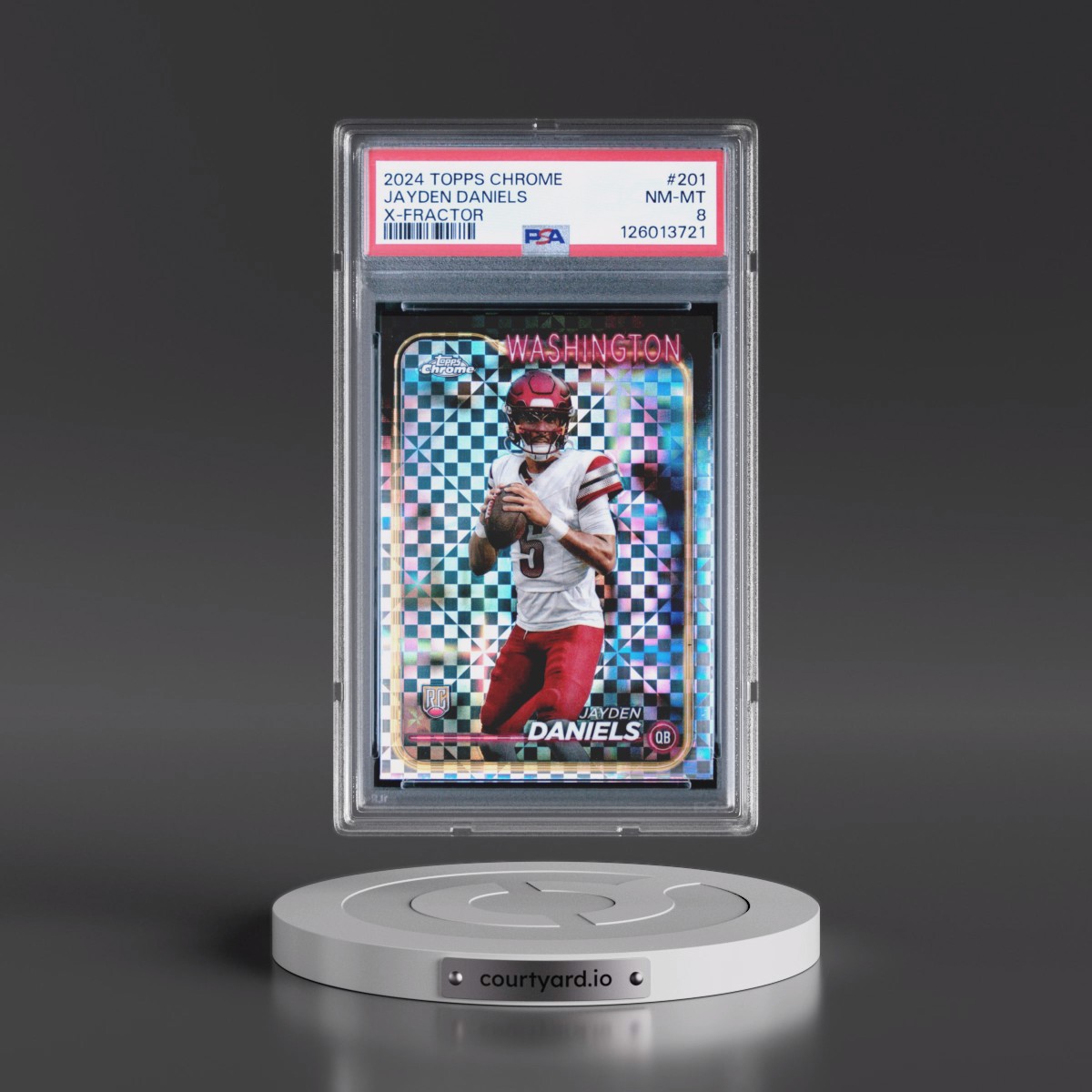 2024 Topps Chrome #201 Jayden Daniels - X-Fractor (PSA 8 NM-MT)
