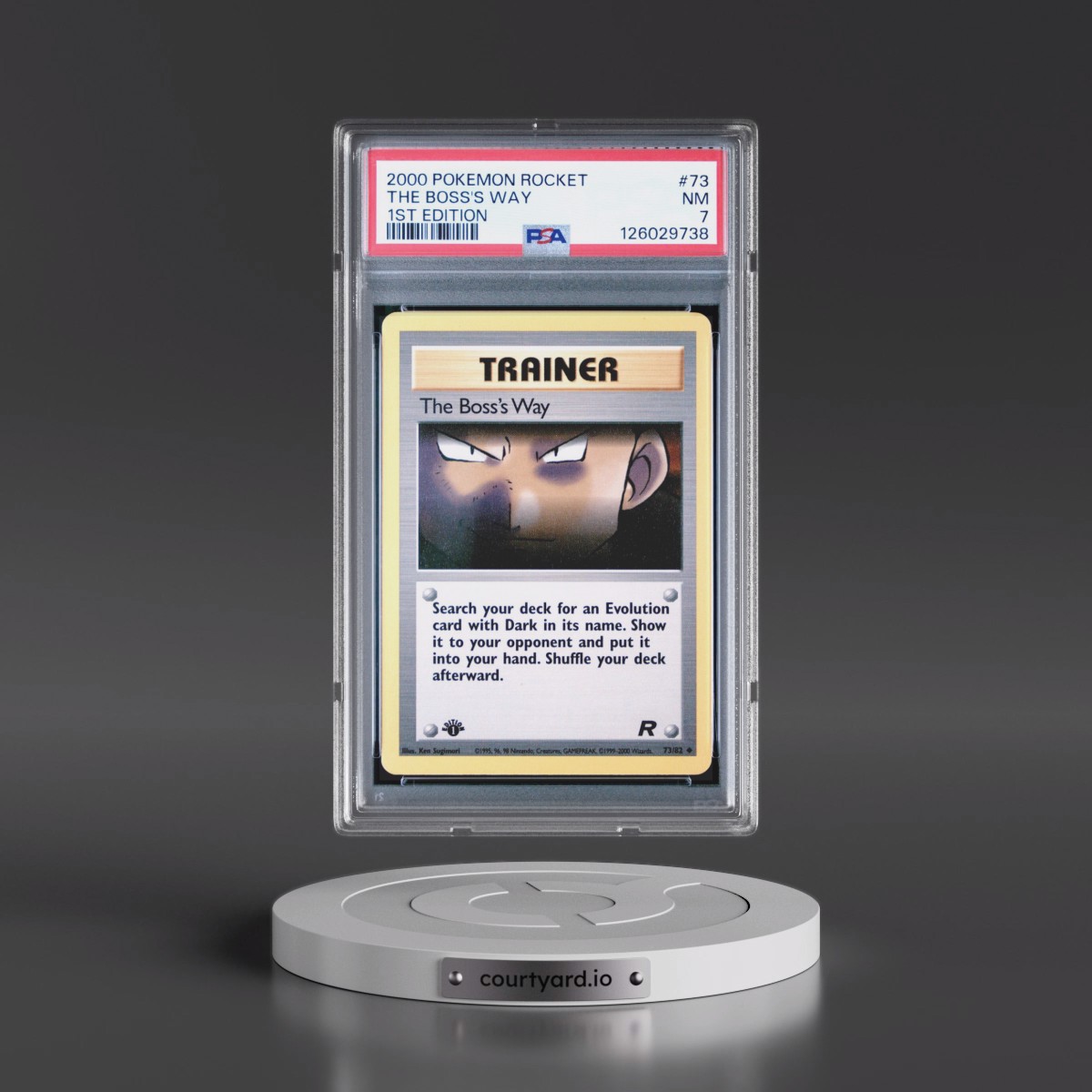 2000 Pokémon Rocket #73 The Boss's Way - 1st Edition (PSA 7 NM)