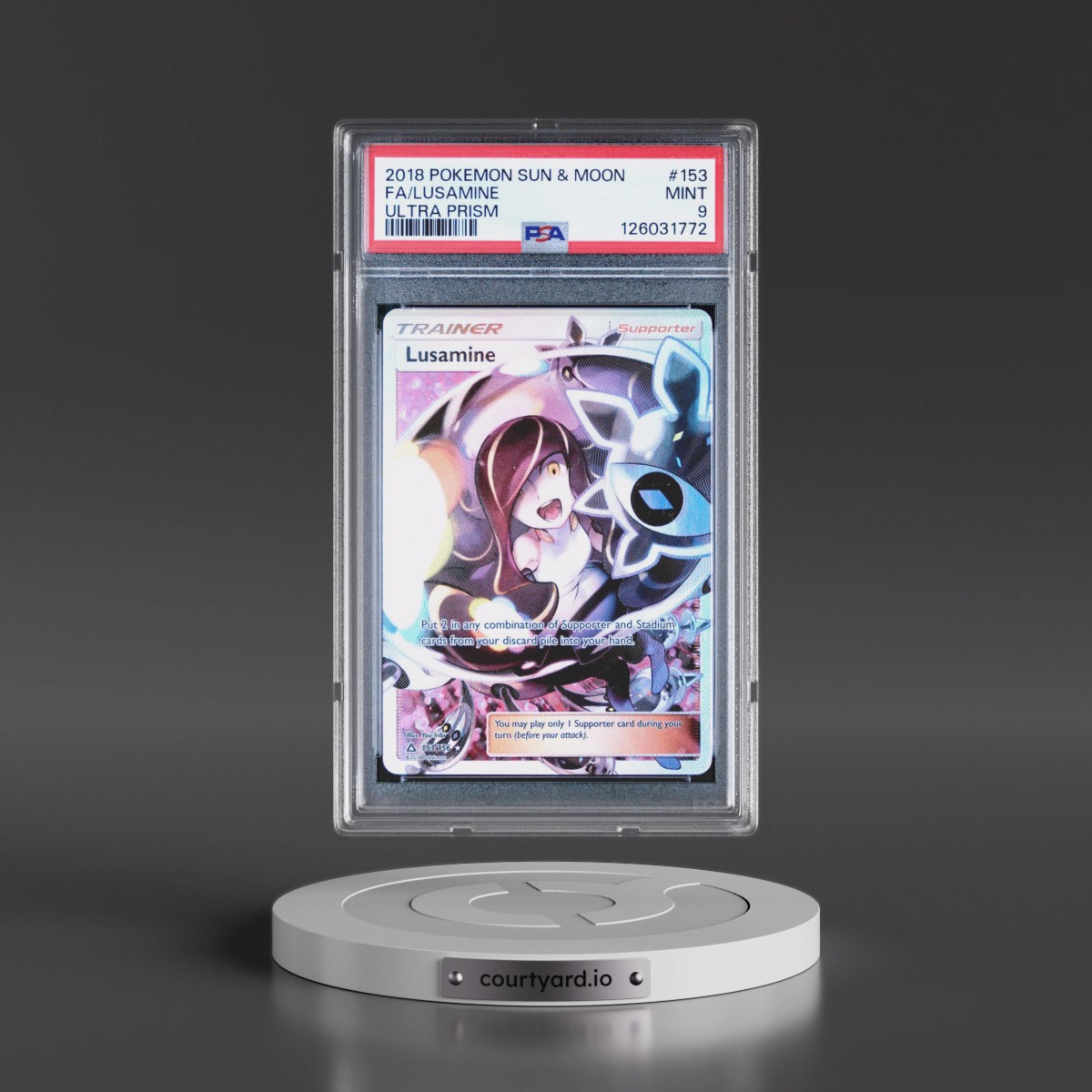 2018 Pokémon Sun & Moon Ultra Prism #153 Lusamine - Full Art (PSA 9 MINT)