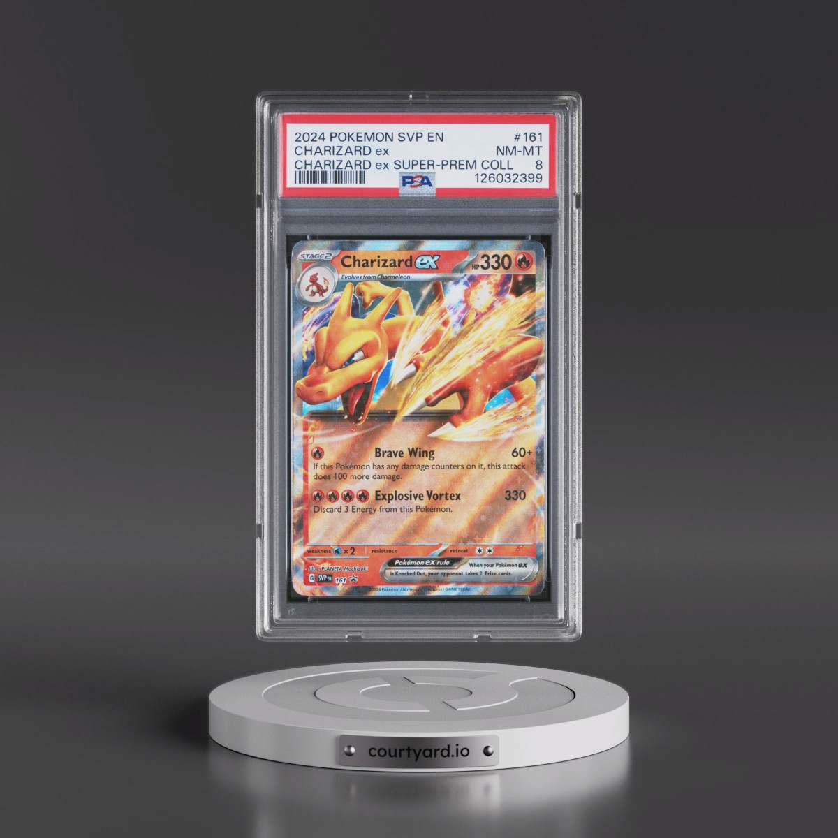 2024 Pokémon Svp EN-SV Black Star Promo #161 Charizard EX - Holo Charizard EX Super-Premium Collection (PSA 8 NM-MT)