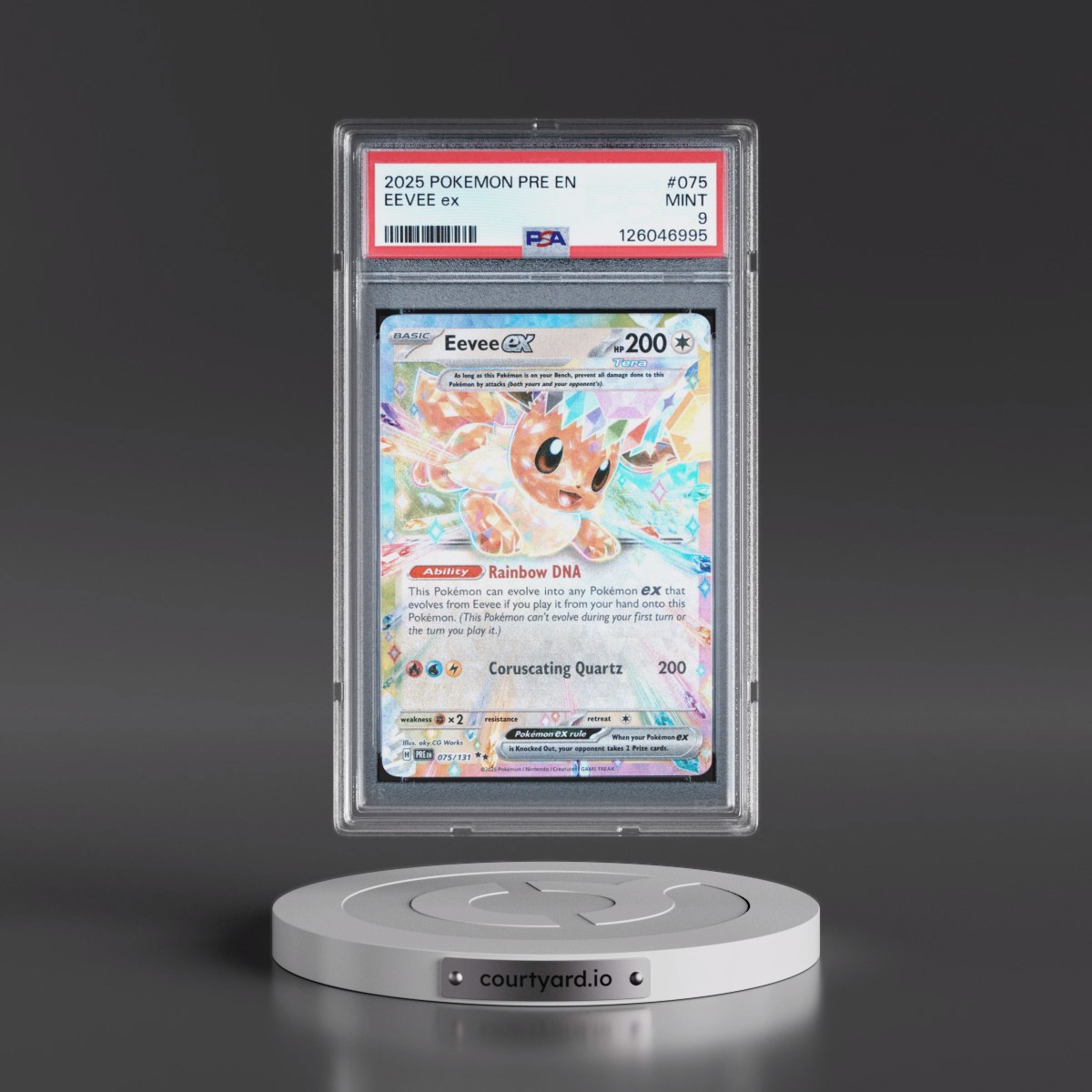 2025 Pokémon Pre EN-Prismatic Evolutions #075 Eevee EX - Holo (PSA 9 MINT)