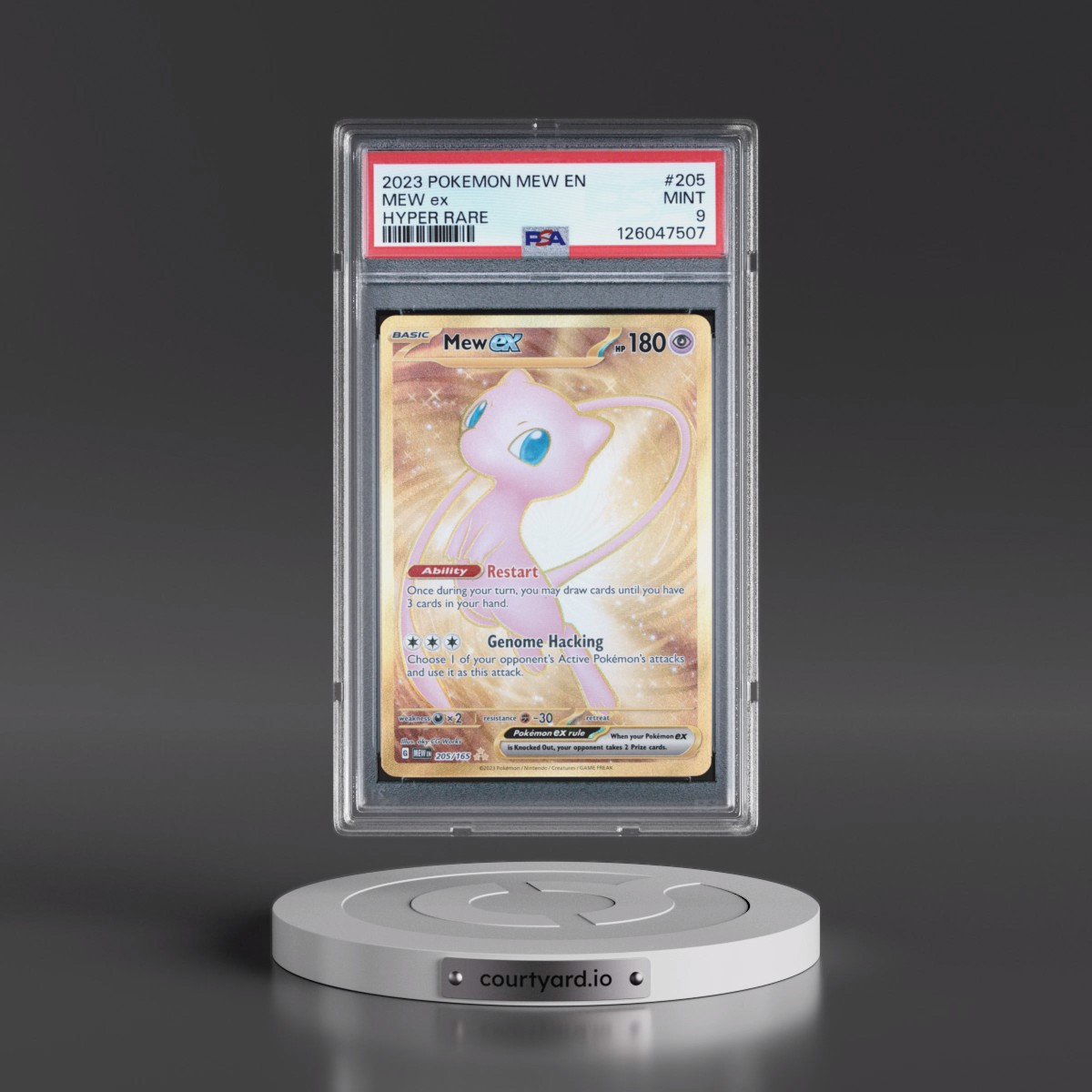 2023 Pokémon Mew EN-151 #205 Mew EX - Holo Hyper Rare (PSA 9 MINT)