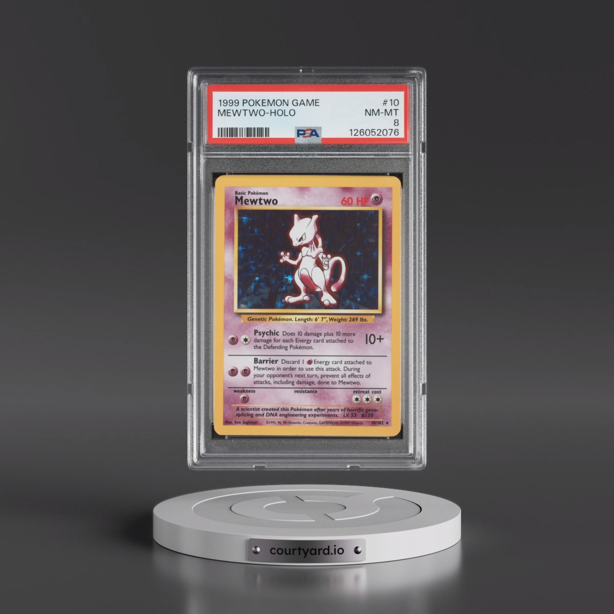1999 Pokémon Game #10 Mewtwo - Holo (PSA 8 NM-MT)