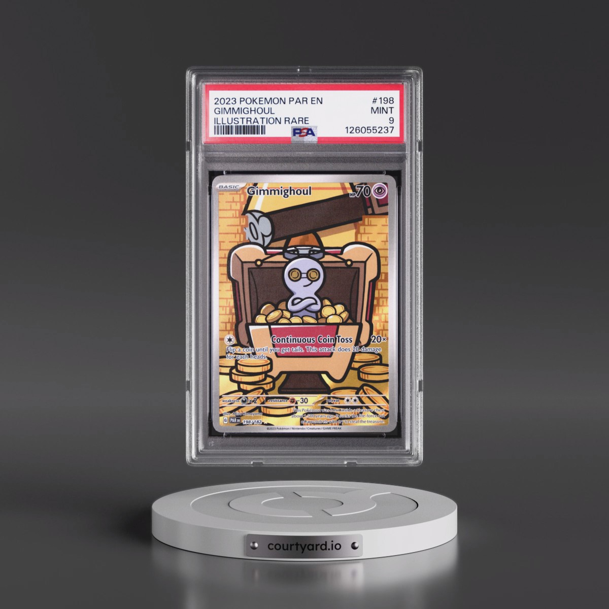 2023 Pokémon Par EN-Paradox Rift #198 Gimmighoul - Illustration Rare (PSA 9 MINT)
