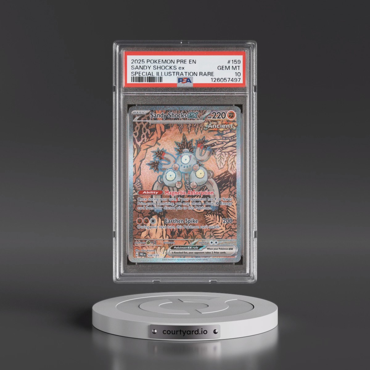 2025 Pokémon Pre EN-Prismatic Evolutions #159 Sandy Shocks EX - Holo Special Illustration Rare (PSA 10 GEM MINT)