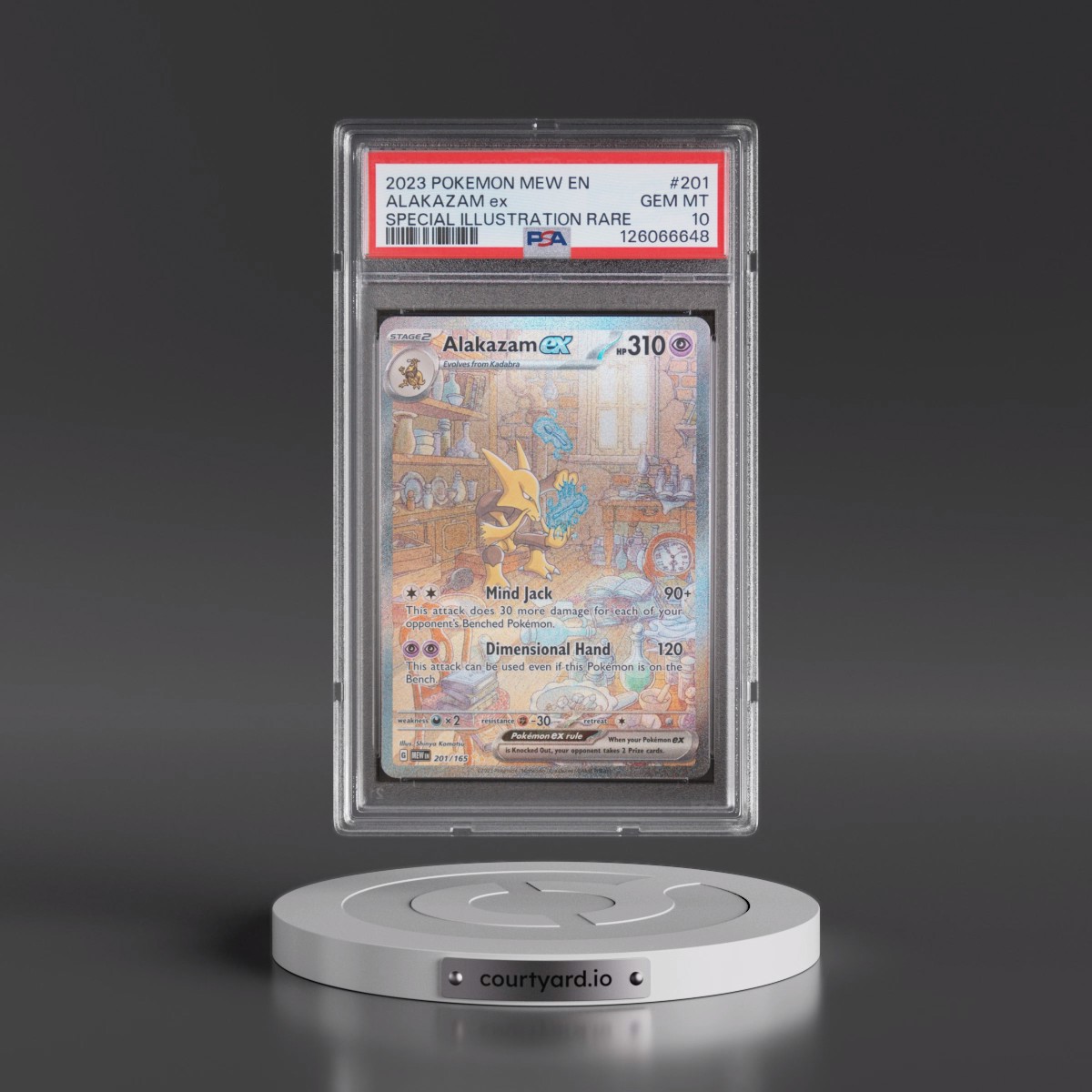 2023 Pokémon Mew EN-151 #201 Alakazam EX - Holo Special Illustration Rare (PSA 10 GEM MINT)