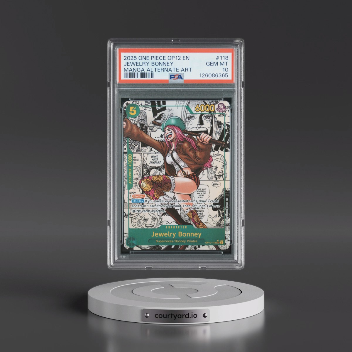 2025 One Piece OP12-Legacy of the Master #118 Jewelry Bonney - Manga Alternate Art (PSA 10 GEM MINT)