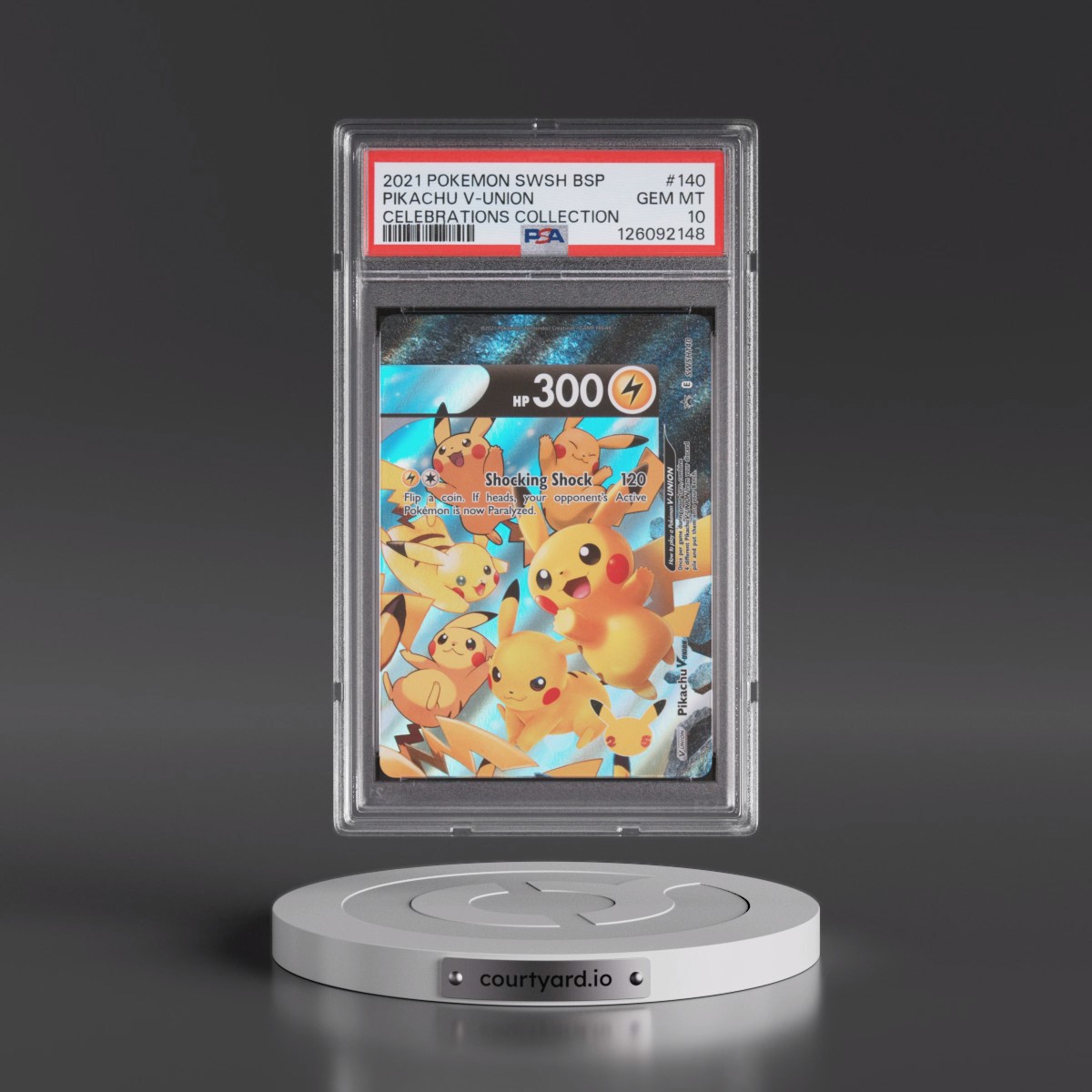 2021 Pokémon Swsh Black Star Promo #140 Pikachu V-Union - Celebrations Collection (PSA 10 GEM MINT)