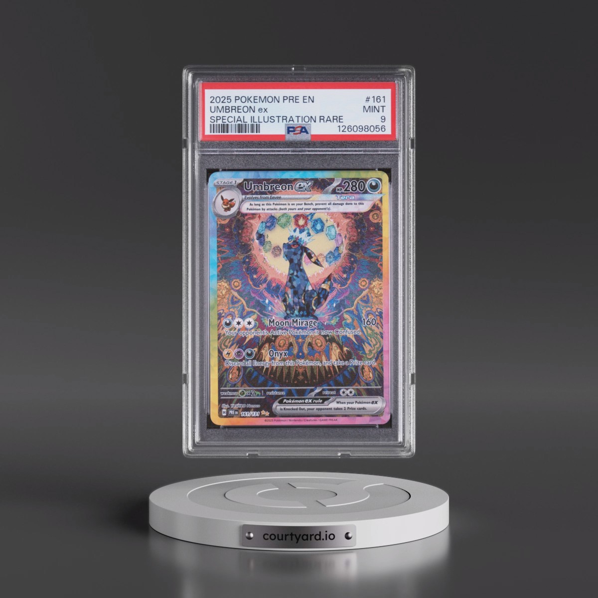 2025 Pokémon Pre EN-Prismatic Evolutions #161 Umbreon EX - Holo Special Illustration Rare (PSA 9 MINT)