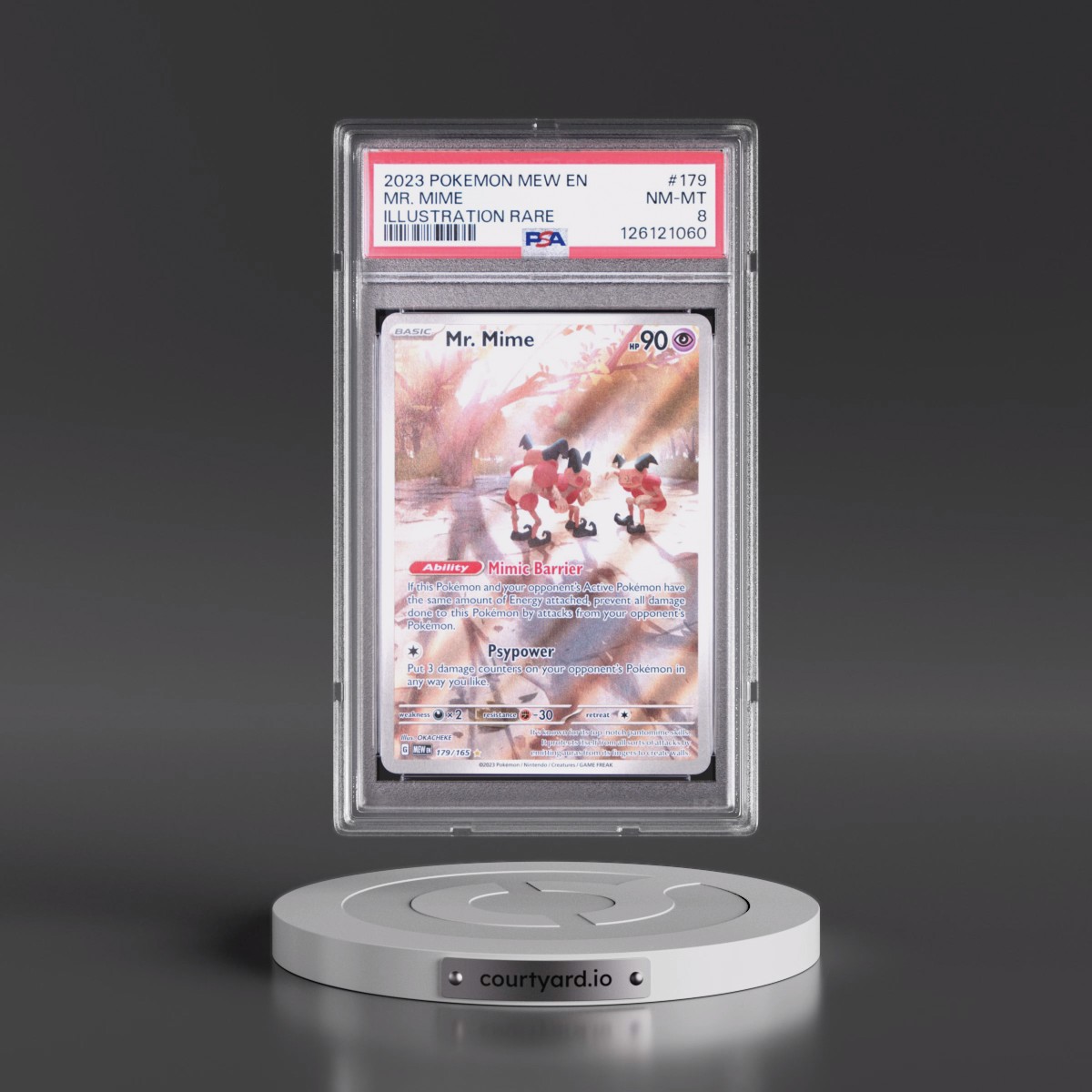 2023 Pokémon Mew EN-151 #179 Mr. Mime - Illustration Rare (PSA 8 NM-MT)