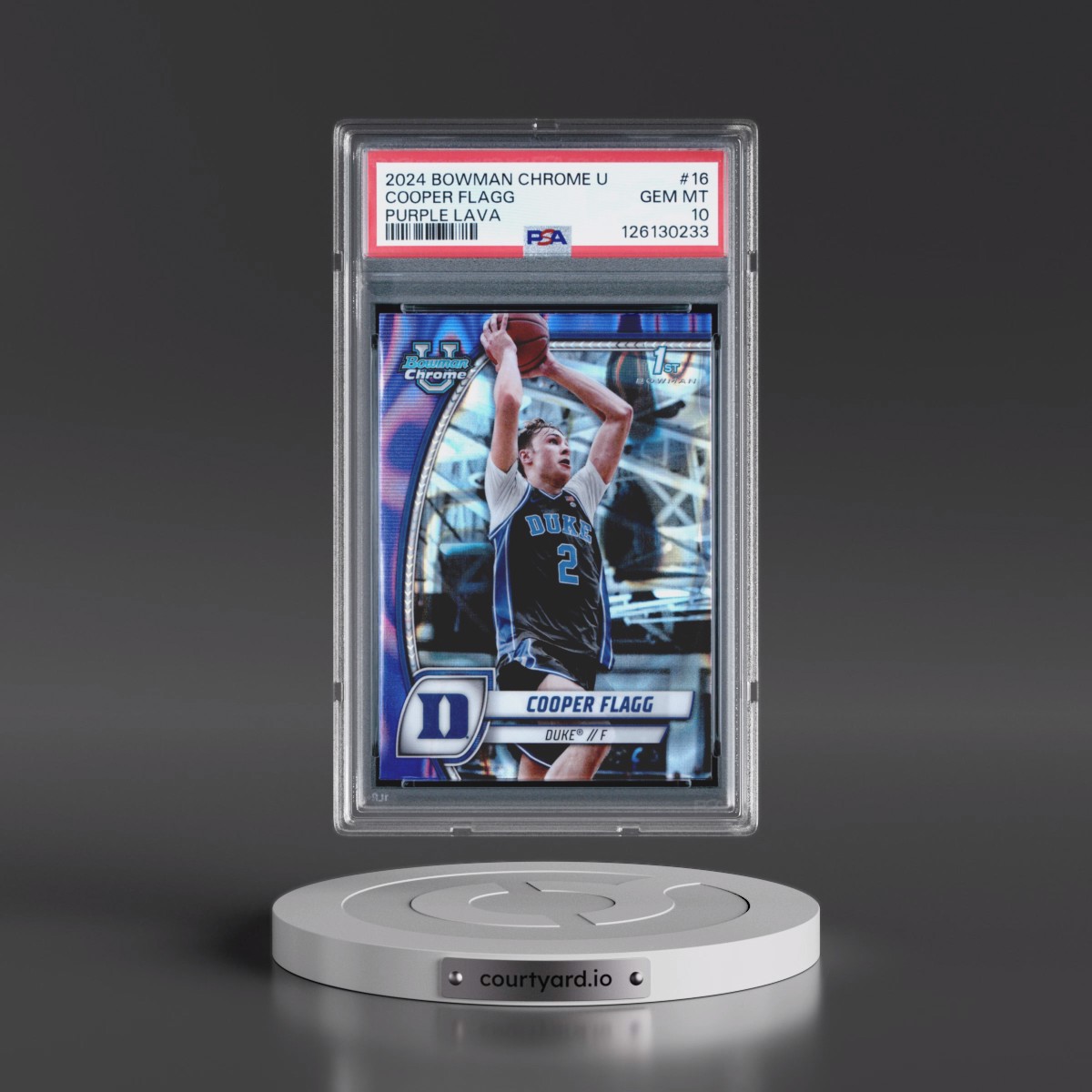 2024 Bowman Chrome University #16 Cooper Flagg - Purple Lava (PSA 10 GEM MINT)