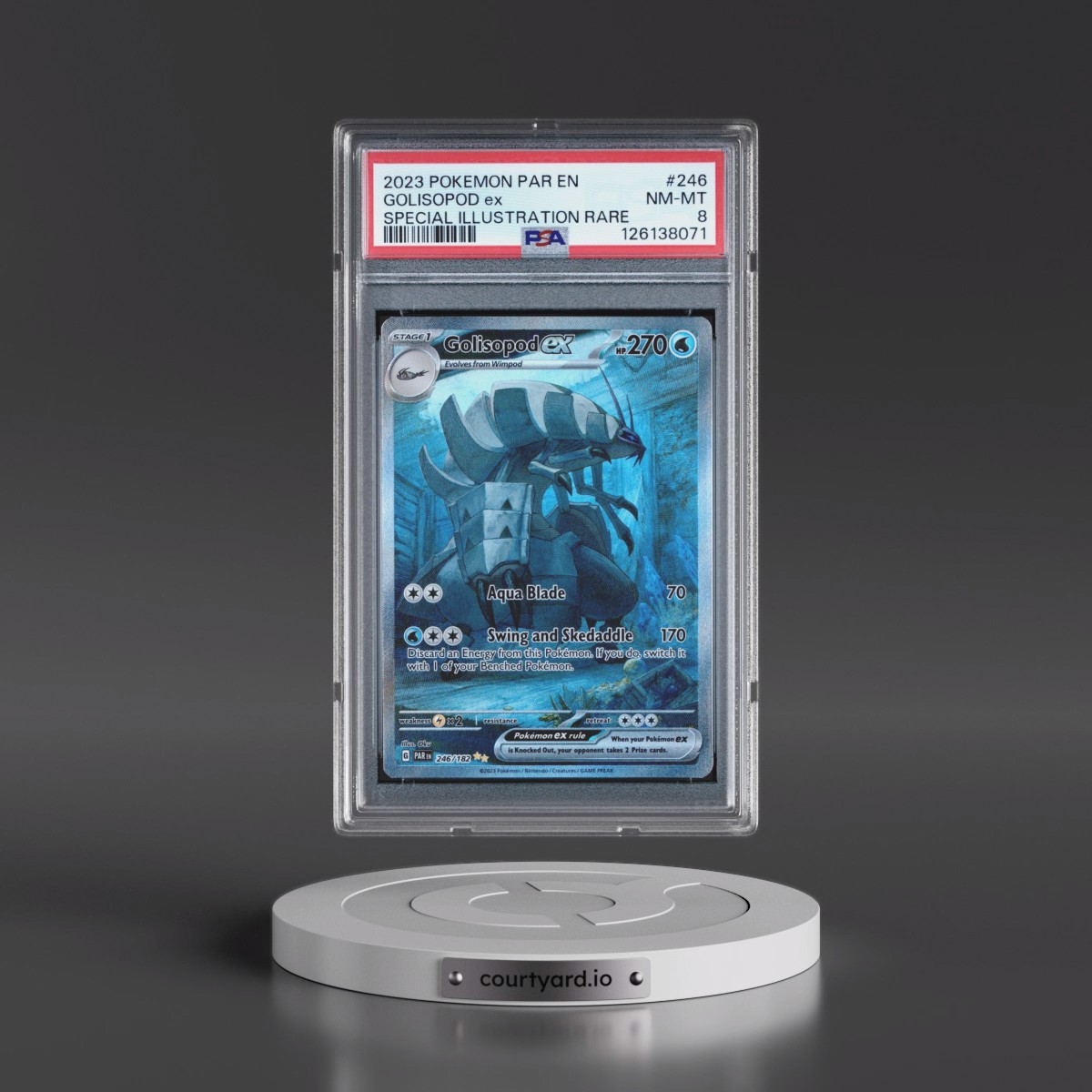 2023 Pokémon Par EN-Paradox Rift #246 Golisopod EX - Holo Special Illustration Rare (PSA 8 NM-MT)