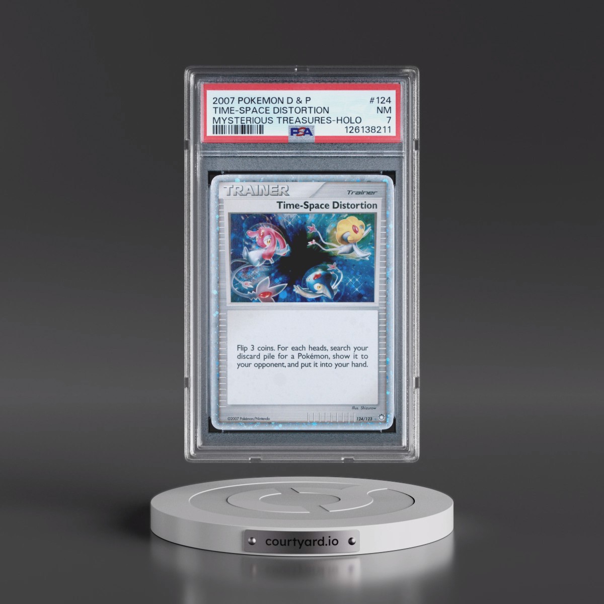 2007 Pokémon Diamond & Pearl Mysterious Treasures #124 Time-Space Distortion - Holo (PSA 7 NM)