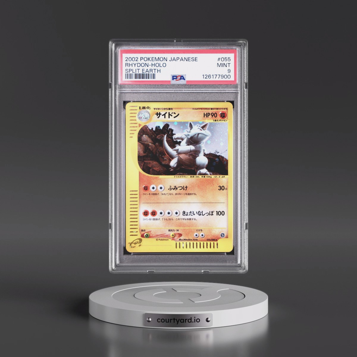 2002 Pokémon Split Earth #055 Rhydon - Holo (PSA 9 MINT)