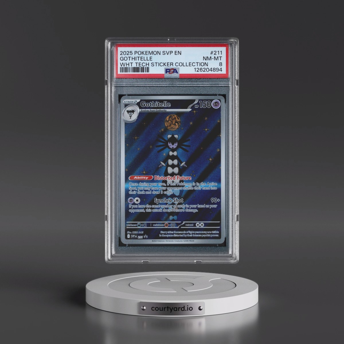 2025 Pokémon Svp EN-SV Black Star Promo #211 Gothitelle - White Flare Tech Sticker Collection (PSA 8 NM-MT)