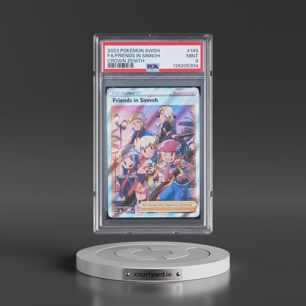2023 Pokémon Sword and Shield Crown Zenith #149 Friends in Sinnoh - Full Art (PSA 9 MINT)