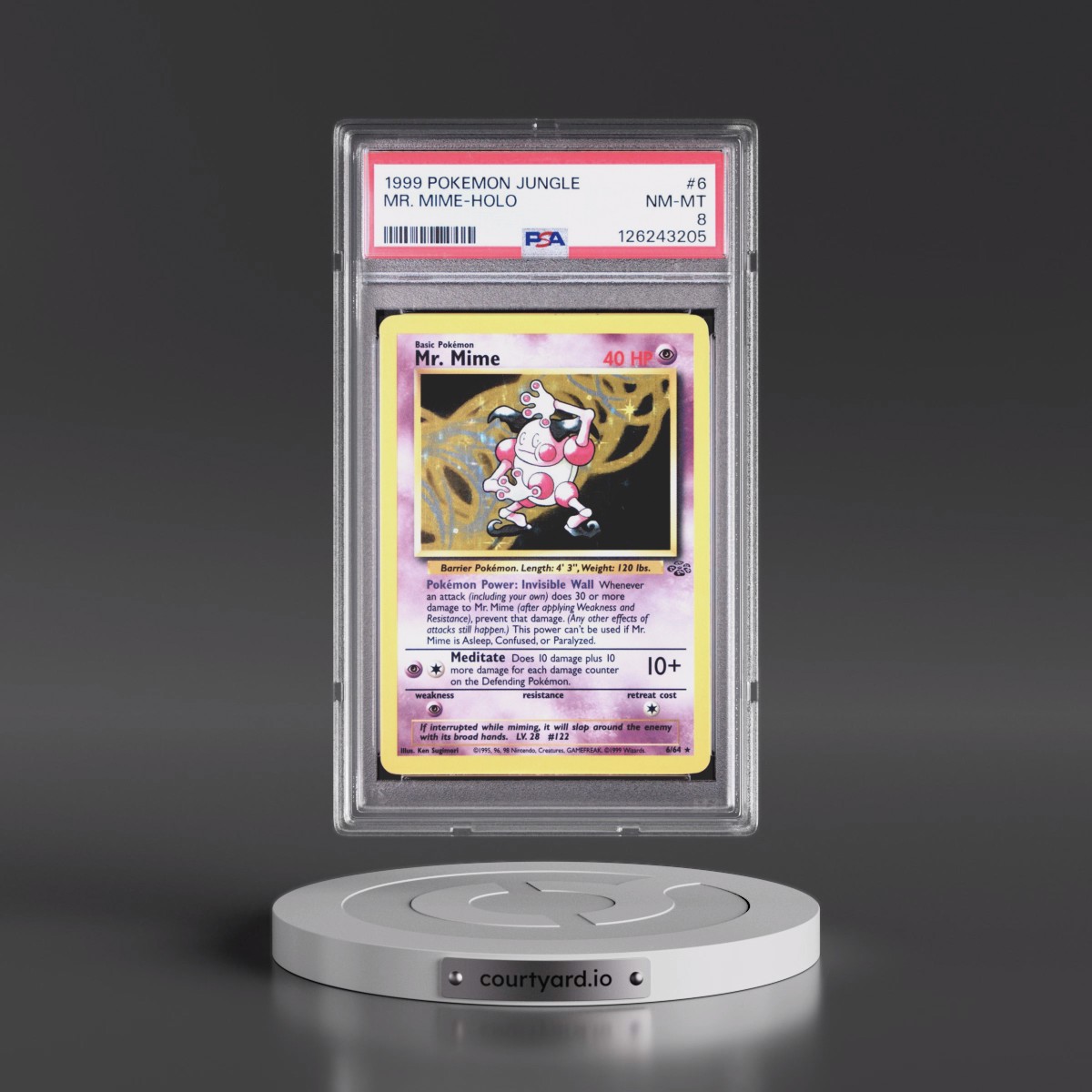 1999 Pokémon Jungle #6 Mr. Mime - Holo (PSA 8 NM-MT)