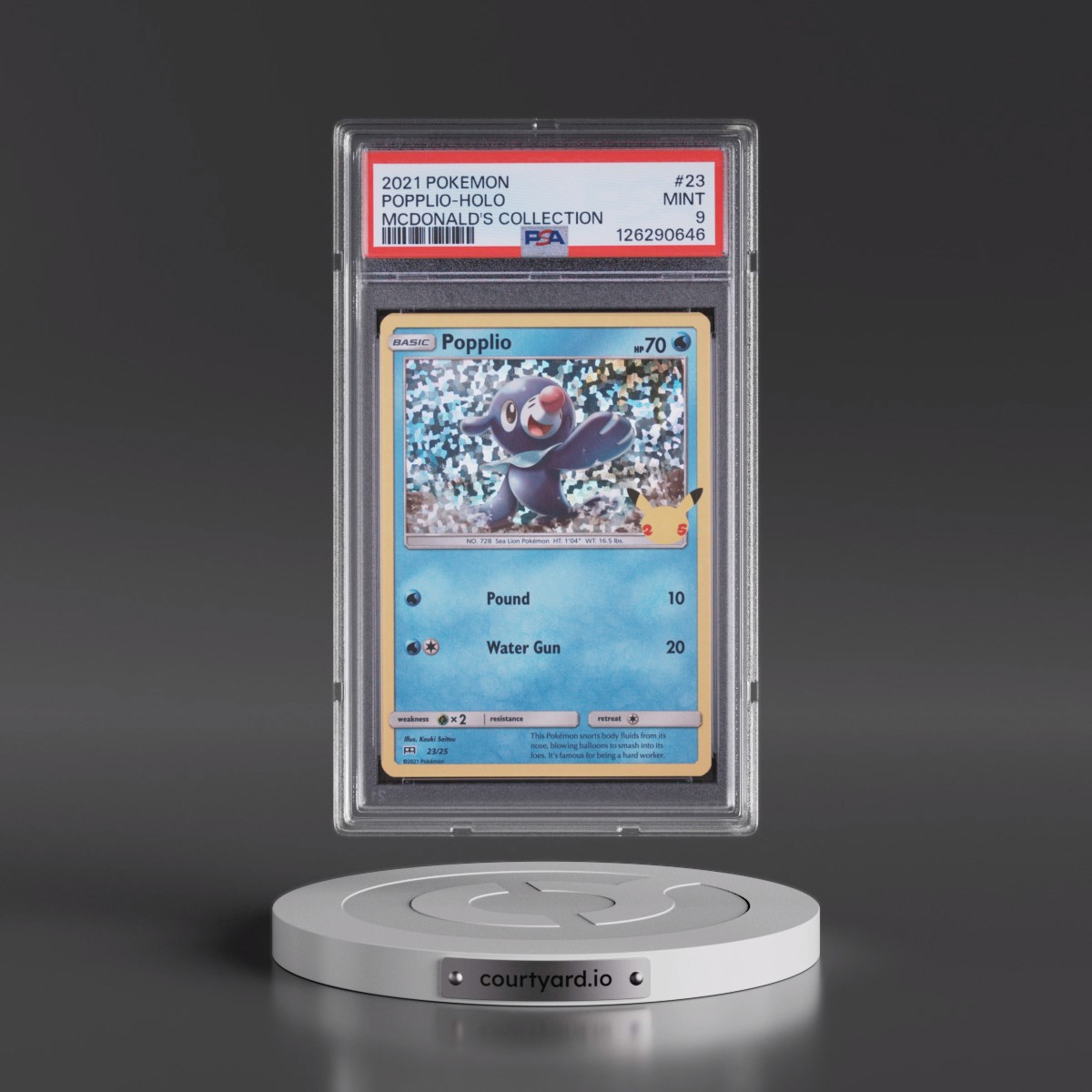 2021 Pokémon Mcdonald's Collection #23 Popplio - Holo (PSA 9 MINT)