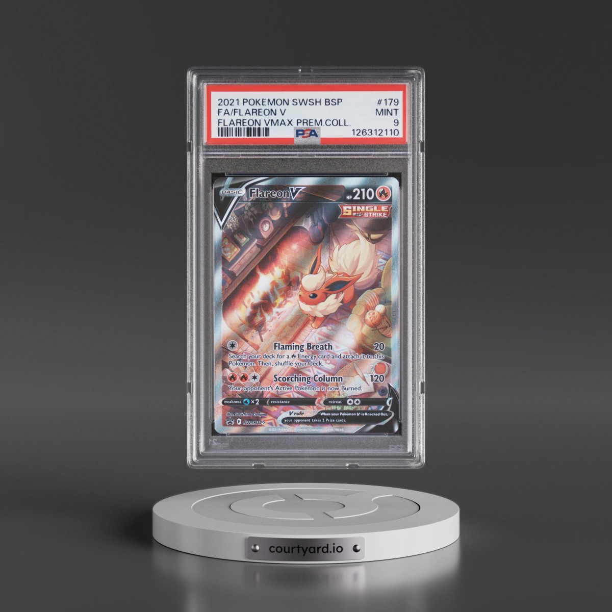 2021 Pokémon Swsh Black Star Promo #179 Flareon V - Holo Full Art Flareon Vmax Premium Collection (PSA 9 MINT)