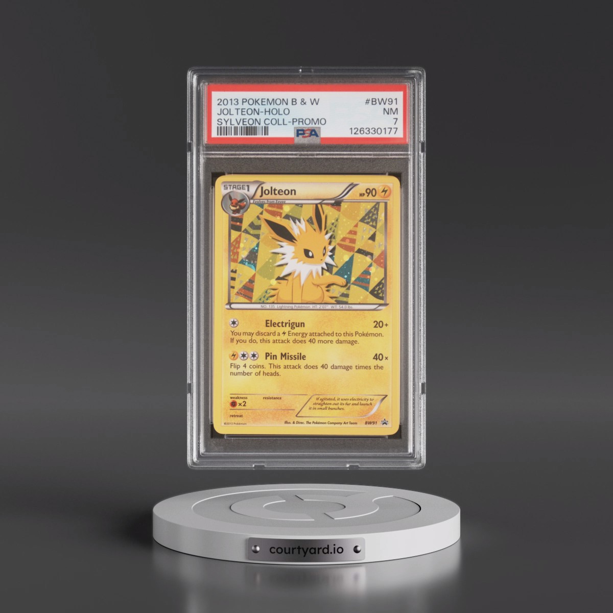 2013 Pokémon Black & White Promo #BW91 Jolteon - Holo Sylveon Collection (PSA 7 NM)