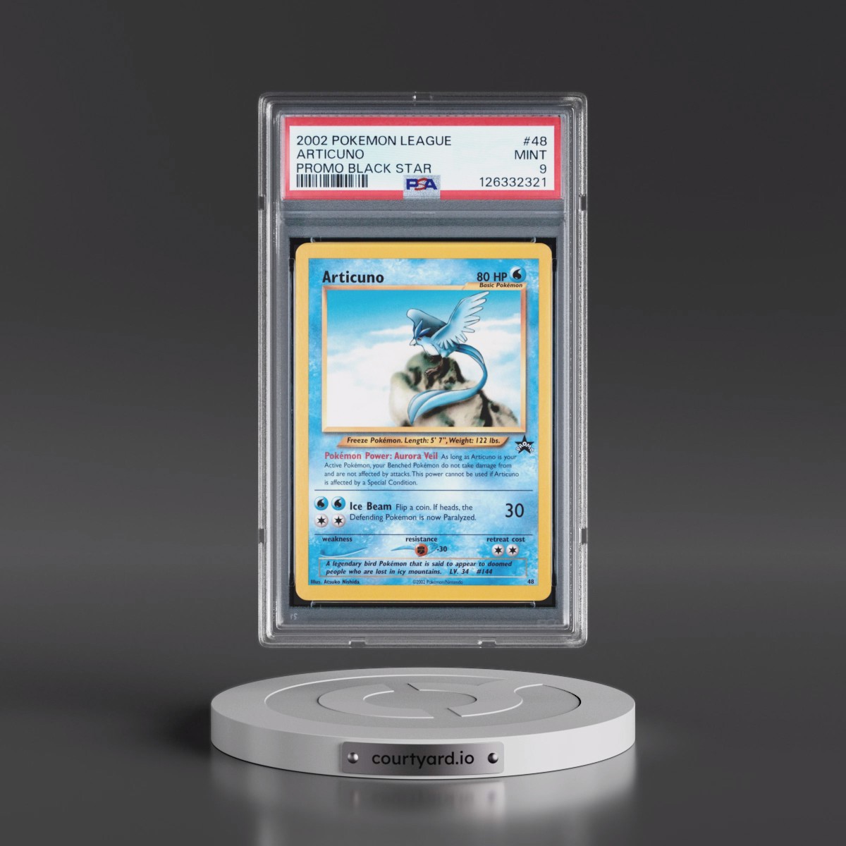 2002 Pokémon League Promo Black Star #48 Articuno (PSA 9 MINT)