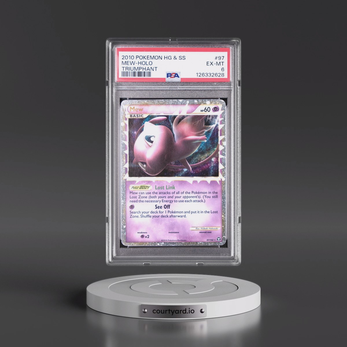 2010 Pokémon Heartgold & Soulsilver Triumphant #97 Mew - Holo (PSA 6 EX-MT)