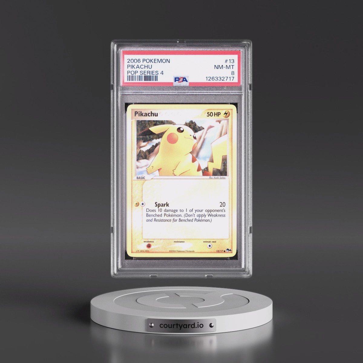 2006 Pokémon Pop Series 4 #13 Pikachu (PSA 8 NM-MT)