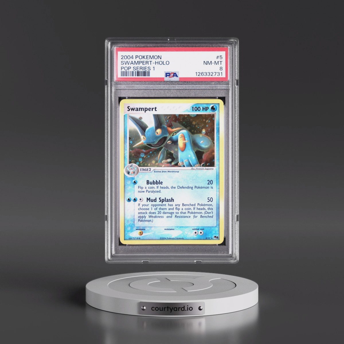 2004 Pokémon Pop Series 1 #5 Swampert - Holo (PSA 8 NM-MT)