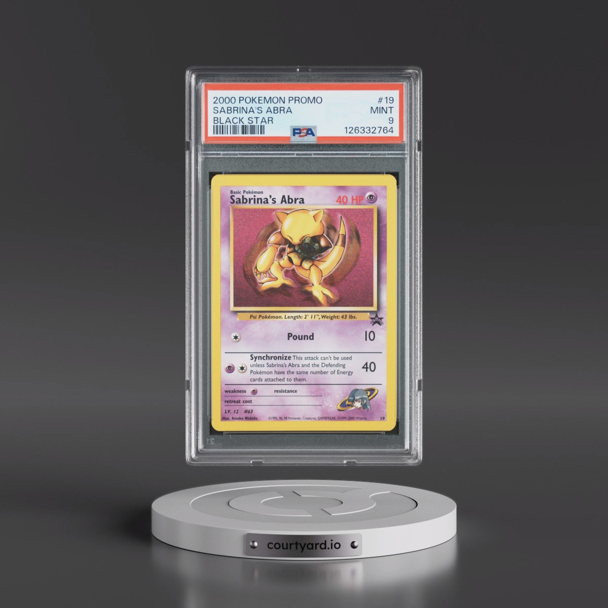 2000 Pokémon Promo Black Star #19 Sabrina's Abra (PSA 9 MINT)