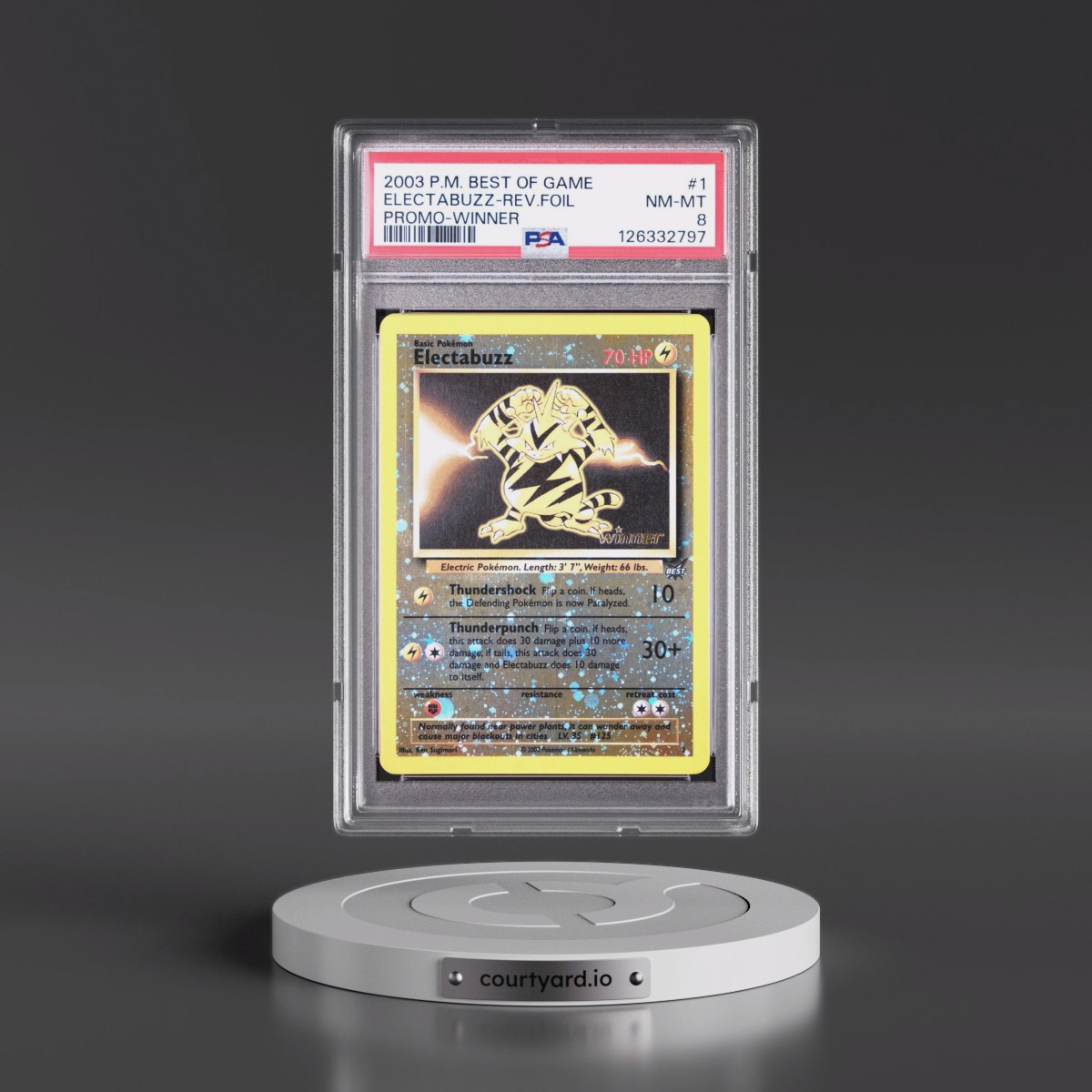 2003 Pokémon Best of Game Promo #1 Electabuzz - Reverse Foil Winner (PSA 8 NM-MT)
