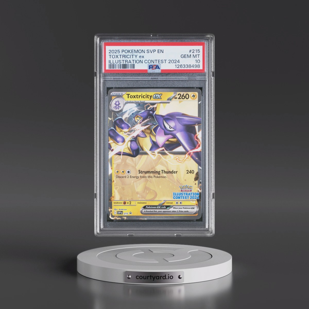 2025 Pokémon Svp EN-SV Black Star Promo #215 Toxtricity EX - Holo Illustration Contest 2024 (PSA 10 GEM MINT)
