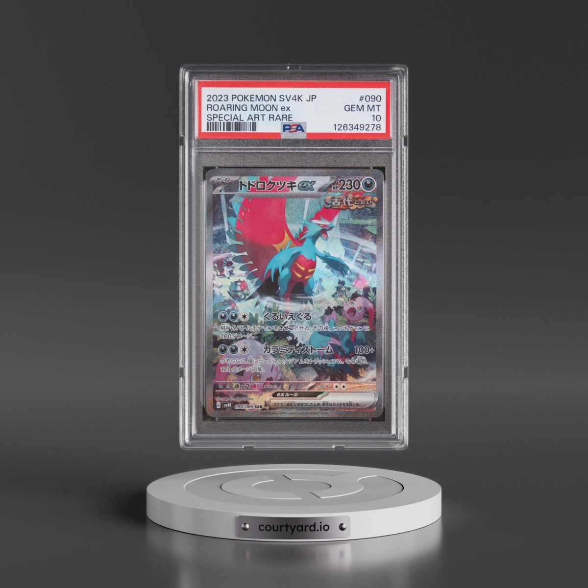 2023 Pokémon Sv4k-Ancient Roar #090 Roaring Moon EX - Holo Special Art Rare (PSA 10 GEM MINT)
