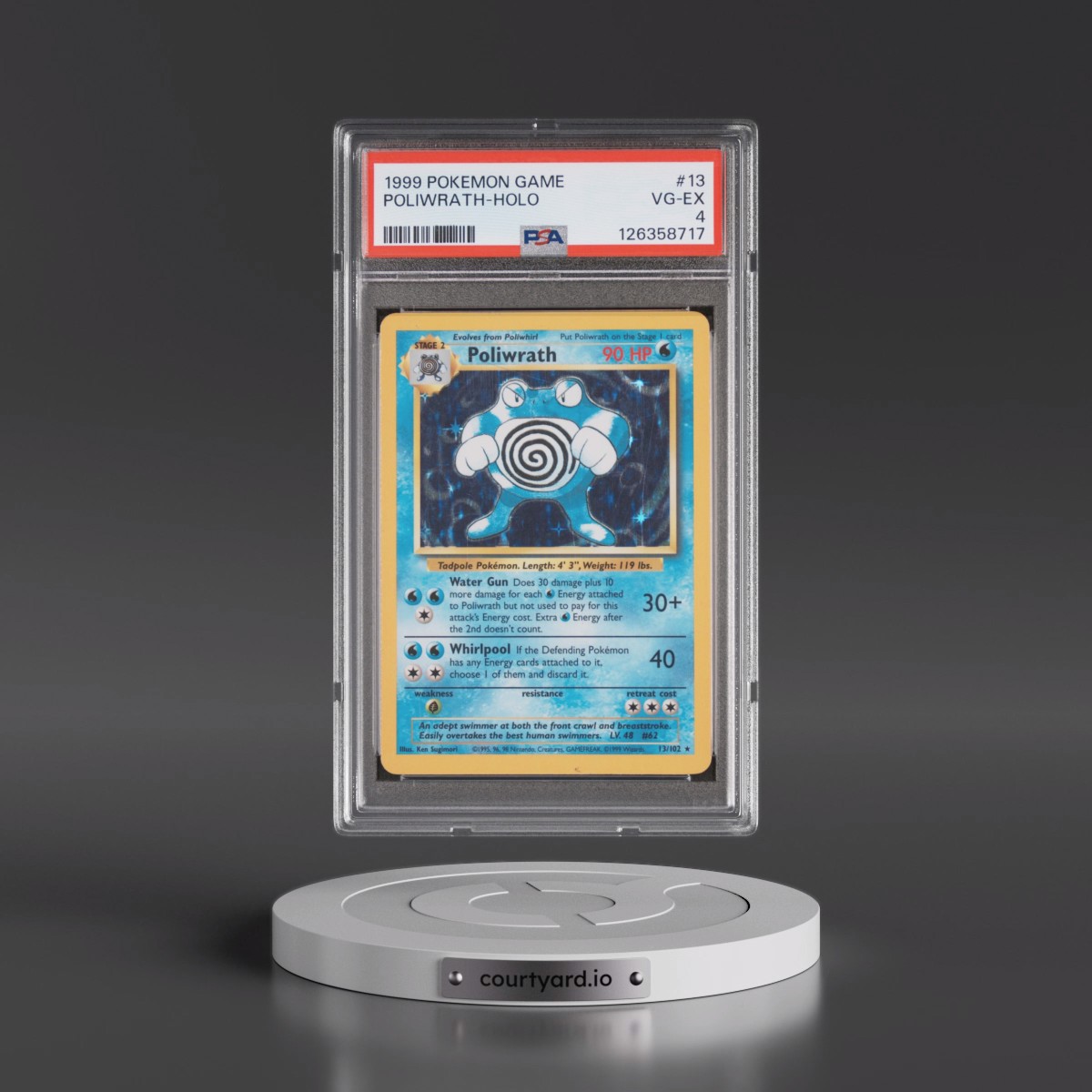1999 Pokémon Game #13 Poliwrath - Holo (PSA 4 VG-EX)