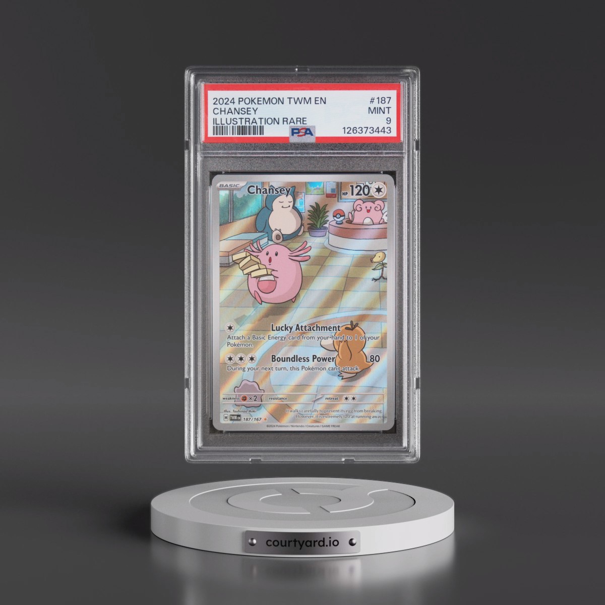 2024 Pokémon Twm EN-Twilight Masquerade #187 Chansey - Illustration Rare (PSA 9 MINT)
