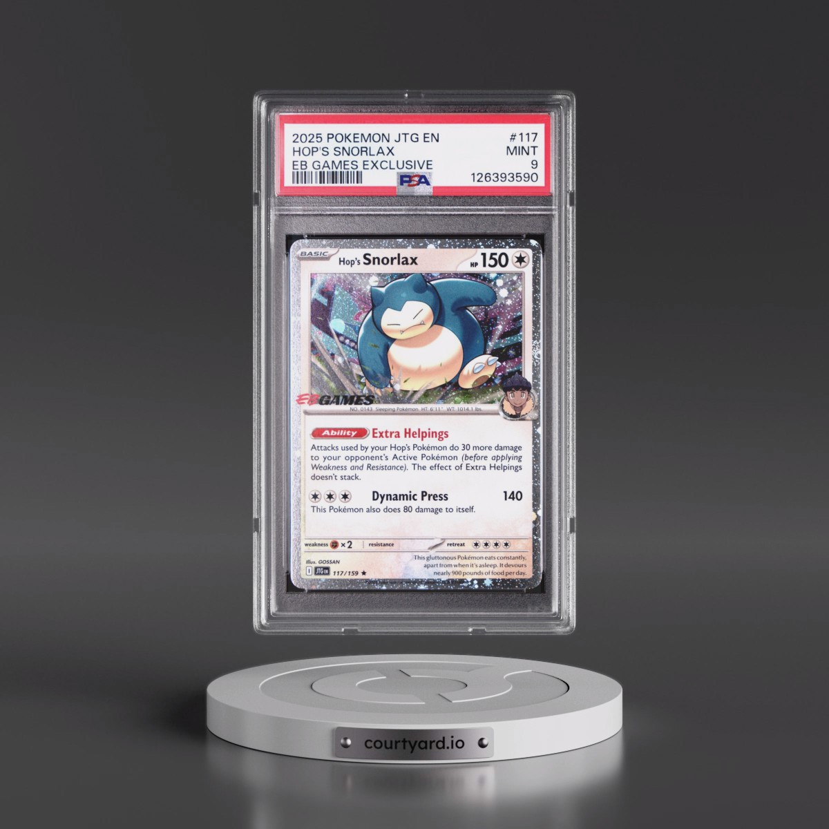 2025 Pokémon Jtg EN-Journey Together #117 Hop's Snorlax - EB Games Exclusive (PSA 9 MINT)