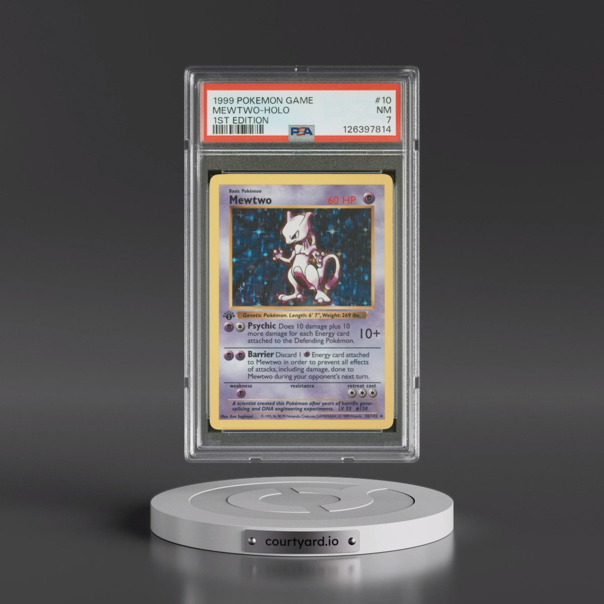 1999 Pokémon Game #10 Mewtwo - 1st Edition Holo (PSA 7 NM)