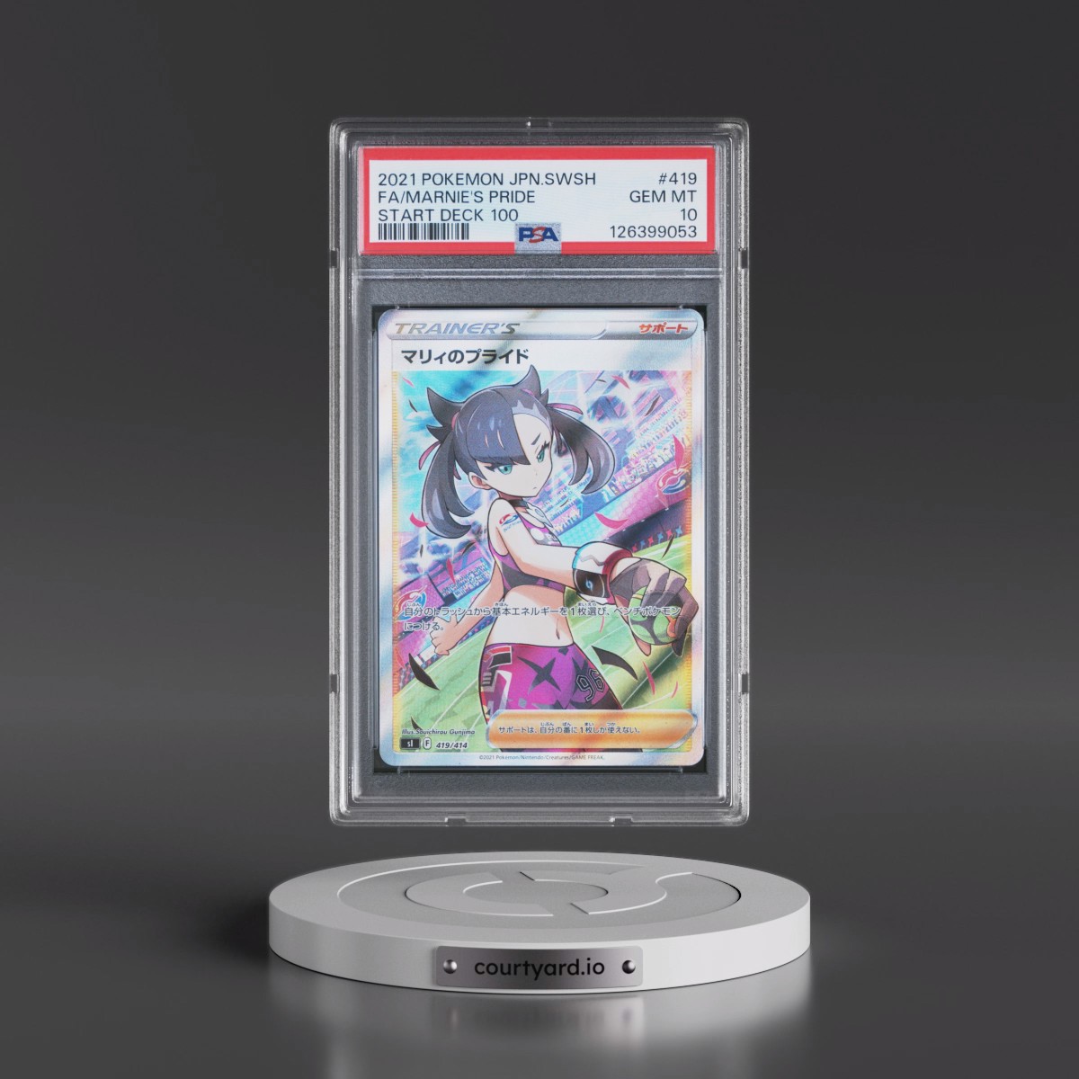 2021 Pokémon Sword & Shield Start Deck 100 #419 Marnie's Pride - Full Art (PSA 10 GEM MINT)