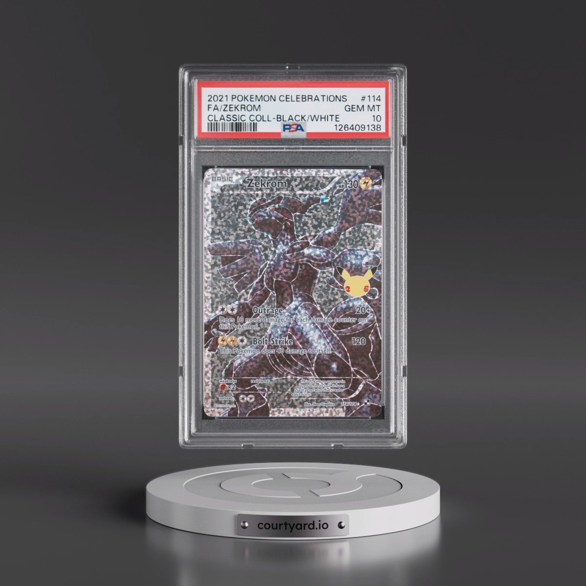 2021 Pokémon Celebrations Classic Collection #114 Zekrom - Full Art (PSA 10 GEM MINT)