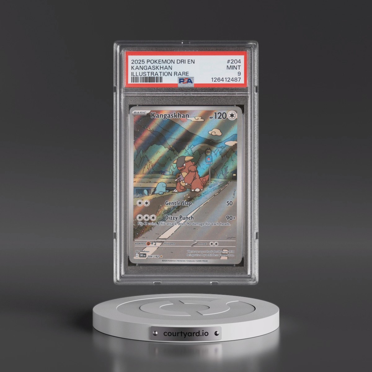2025 Pokémon Dri EN-Destined Rivals #204 Kangaskhan - Illustration Rare (PSA 9 MINT)