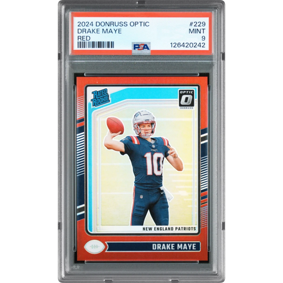 2024 Panini Donruss Optic #229 Drake Maye - Red (PSA 9 MINT)