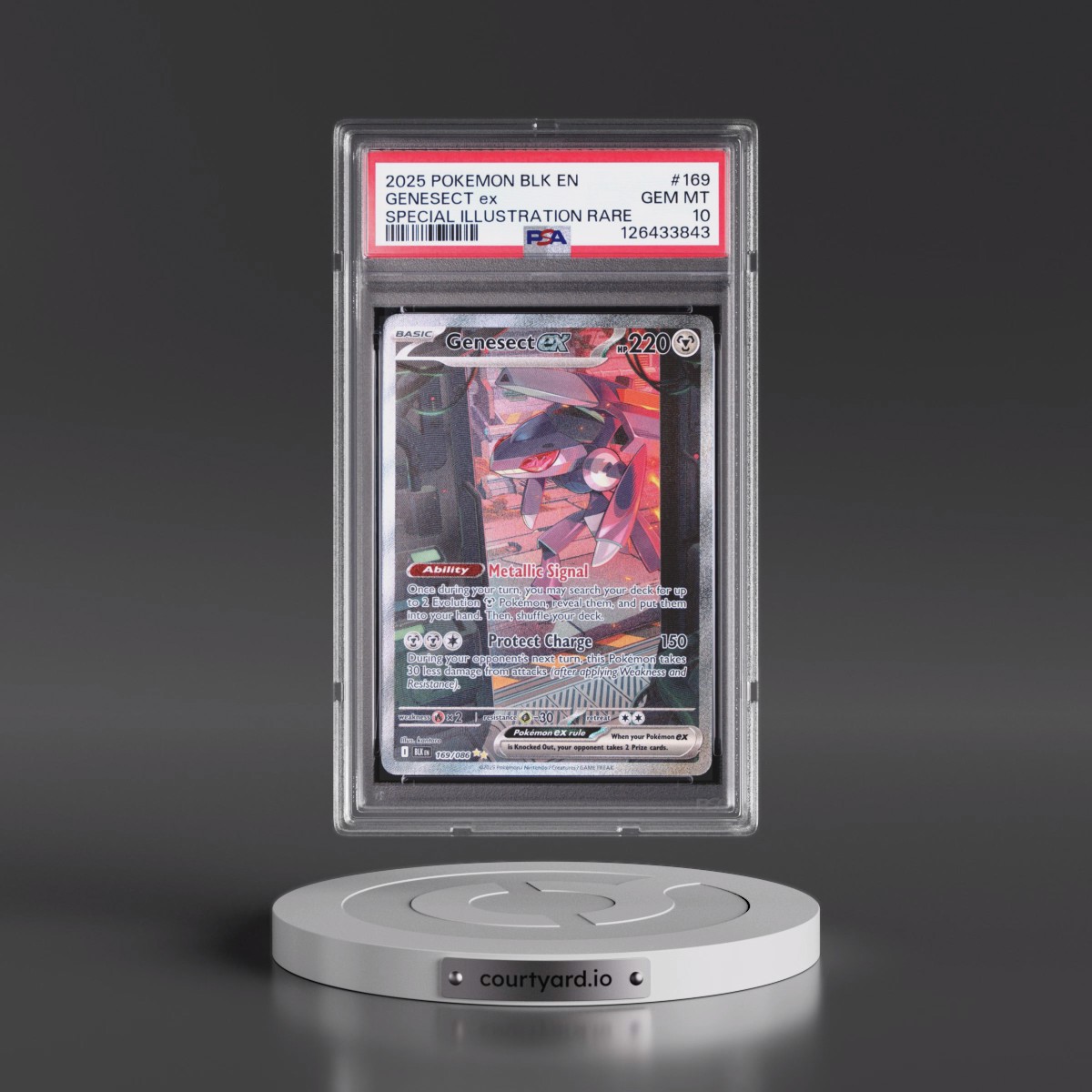 2025 Pokémon Blk EN-Black Bolt #169 Genesect EX - Holo Special Illustration Rare (PSA 10 GEM MINT)