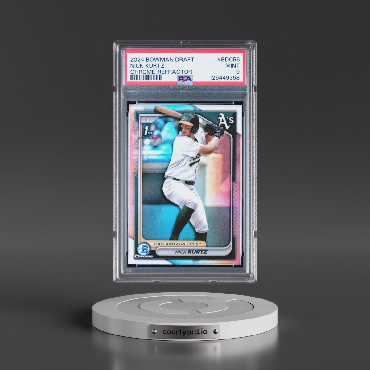 2024 Bowman Draft #BDC56 Nick Kurtz - Chrome-Refractor (PSA 9 MINT)