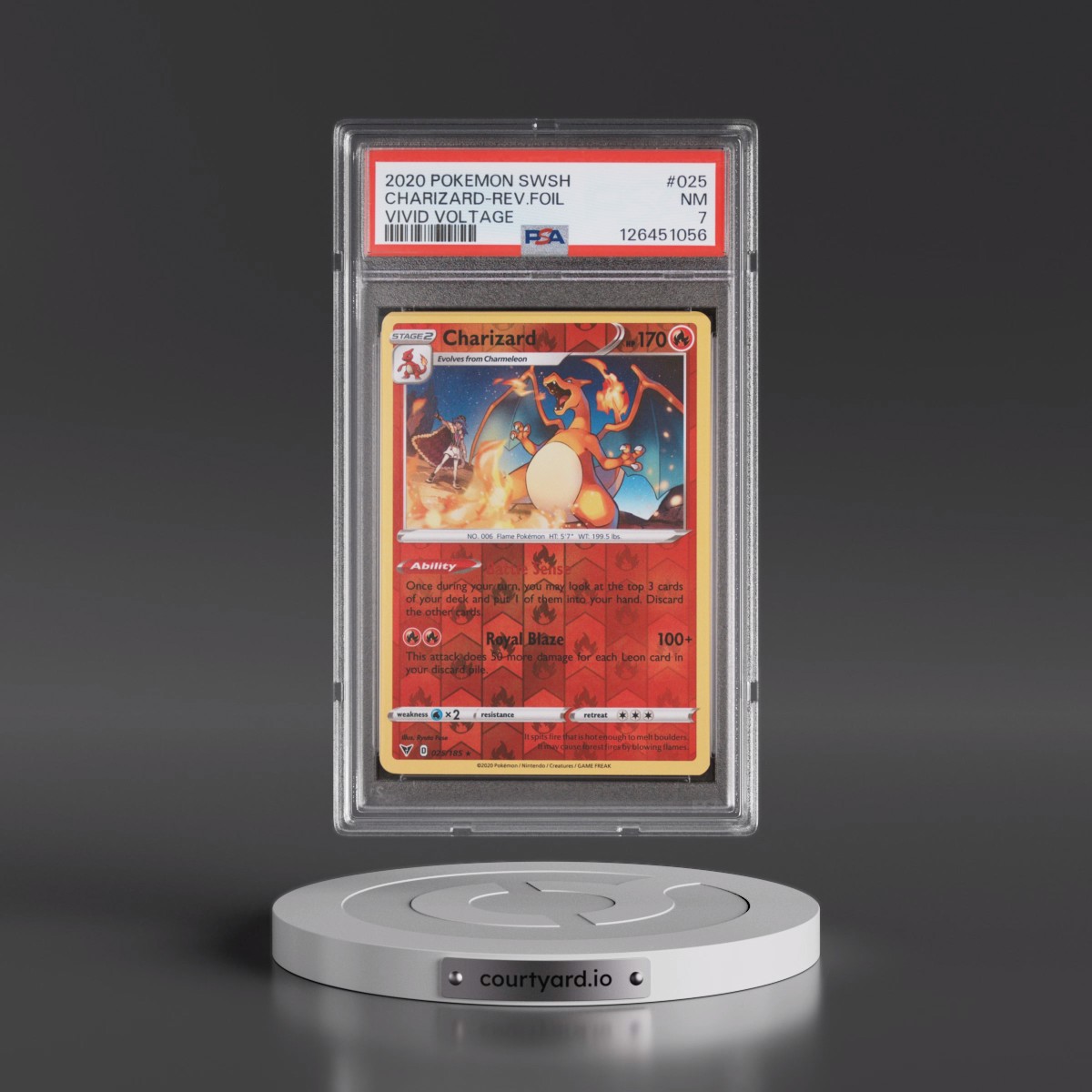 2020 Pokémon Sword & Shield Vivid Voltage #025 Charizard - Reverse Foil (PSA 7 NM)