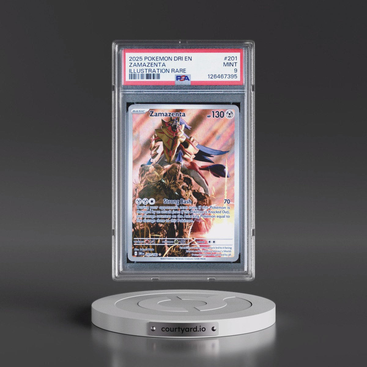 2025 Pokémon Dri EN-Destined Rivals #201 Zamazenta - Illustration Rare (PSA 9 MINT)